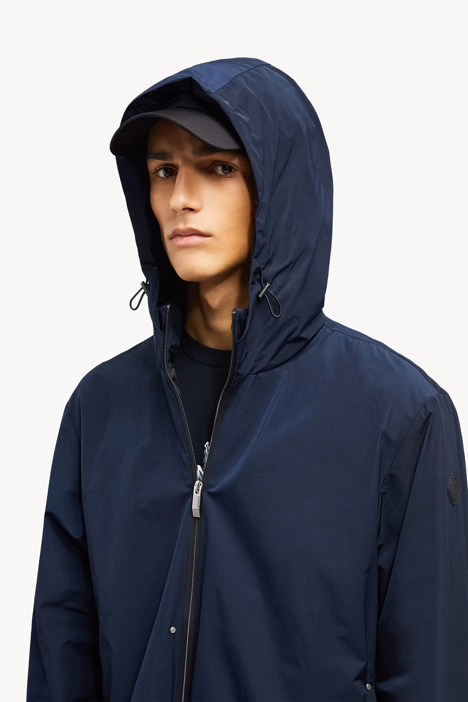 Lacha Hooded Windbreaker Men Navy Blue Moncler 4